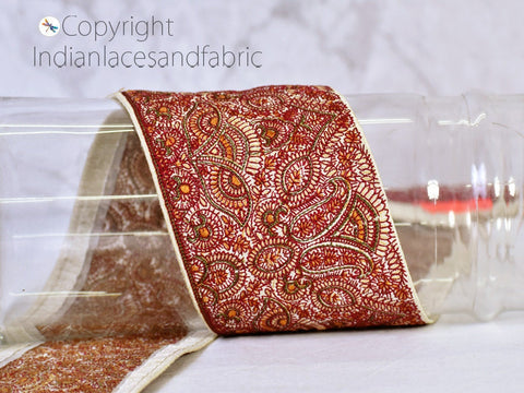 9 Yard Multicolor 9cm Embroidered Decorative Indian Saree Borders sewing Crafting Trim Lampshades Hat Costume Lace Christmas trimmings