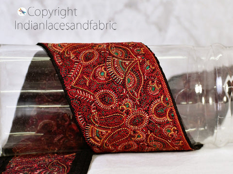 9 Yard Multicolor 9cm Embroidered Decorative Indian Saree Borders sewing Crafting Trim Lampshades Hat Costume Lace Christmas trimmings