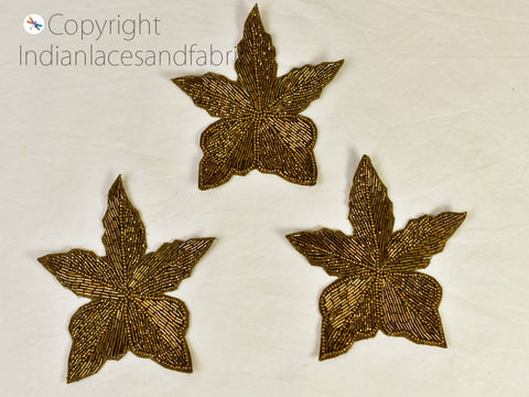 Beaded work Embroidered Appliques Handmade Beaded Star Decorative Handmade Patches Embroidered Bridal Appliques