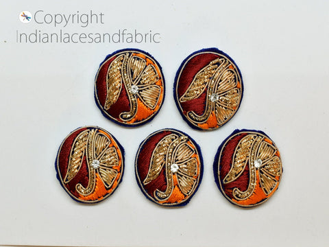 Button Handcrafted Indian Zardozi Embroidered Sequins Hand Embroidery Decorative Button