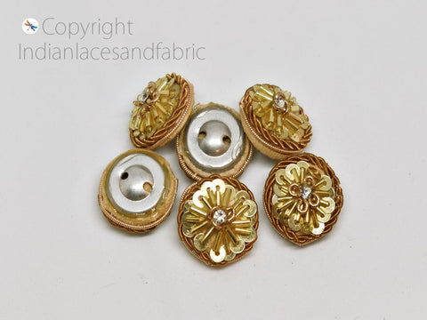 Embellished Button, Zardosi Button, Handcrafted Button, Button For Sherwani, Designer Button