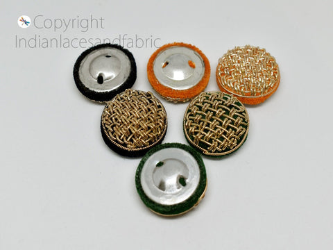 Zardozi Handcrafted Embroidered Sequin Embroidery Decorative Button