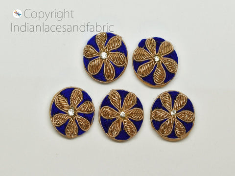 Buttons Zardozi Handcrafted Decorative Buttons, Embellishment Buttons, Indian Embroidered Fancy Buttons, Hand Embroidery Fabric Buttons