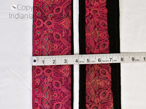 9 Yard Multicolor 9cm Embroidered Decorative Indian Saree Borders sewing Crafting Trim Lampshades Hat Costume Lace Christmas trimmings