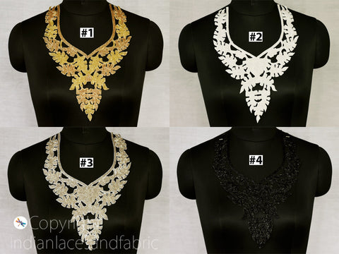 Beaded Patches Floral Sew on Denim Jackets Patch Zardozi Patches Floral Design Appliques, Sequined Appliques Decorated Beaded Applique, Embroidered Patches, Lehenga Applique, Festive Wear Appliques