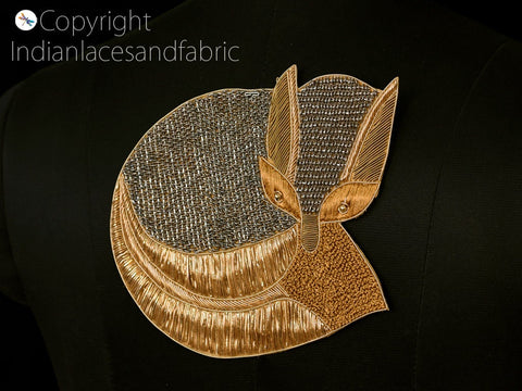 Beaded Patches Fox Applique Handcrafted Embroidered Decorative Handmade Patches