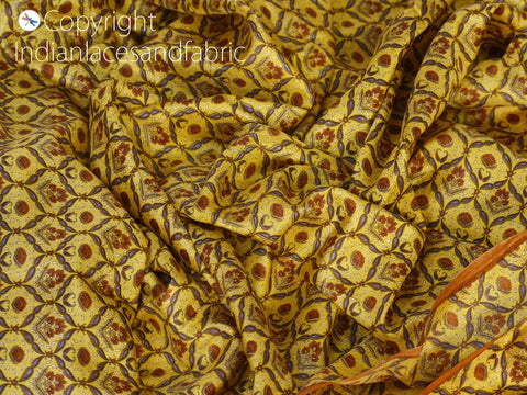 Indian Pure Printed Silk, Decorative Fabric, Pure Printed Silk Fabric, Doll Dress Pure Printed Silk, Crafting Pure Printed Fabric