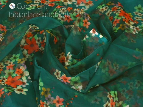 skirts making print organza silk fabric, saree making pure silk fabric, Indian organza silk fabric