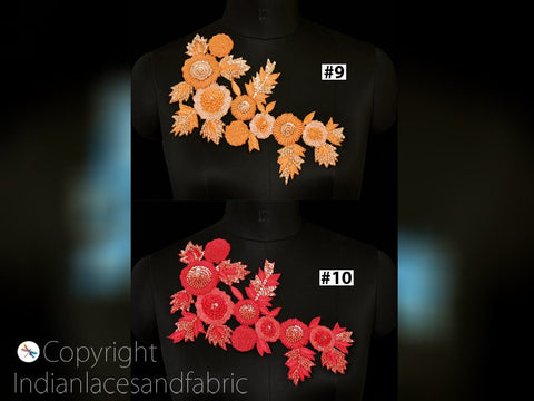 Floral Handcrafted Sew on Patches Sewing Handcrafted Patches Applique Handmade Beaded Patches Appliques Rhinestones Appliques wedding dress patch Sewing Applique