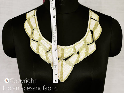 Sewing Applique, Appliques For Purses, Applique For Jeans, Decorative Zari Patches, sequins Appliques , Zardozi Applique, Golden Applique, 11 X 10.5 Inches Patches