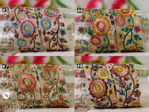 9 Yard Indian 5cm Sari Embellishments Embroidery Trim Saree Ribbon Embroidered Home Décor Tape Sewing Crafting Trimmings Purse Border