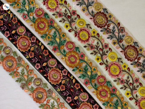 9 Yard Indian 5cm Sari Embellishments Embroidery Trim Saree Ribbon Embroidered Home Décor Tape Sewing Crafting Trimmings Purse Border