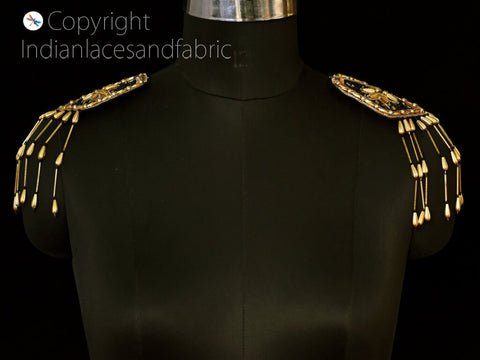 Fashion Tassel Shoulder Patches Tassel Chain Suit Crystal Epaulet Fringe Shoulder Badge Applique