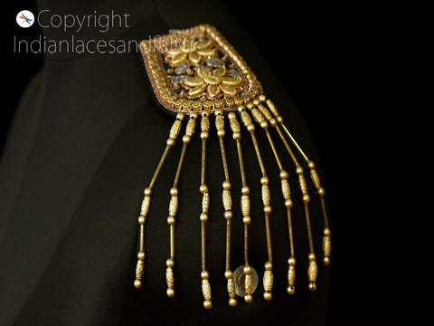 Fashion Tassel, Shoulder Patches, Tassel Chain, Suit Crystal Epaulet Fringe Shoulder ,Badge Applique for Wedding Dance Punk Costume, Decorative sari patch, Skirts and tunics Patch