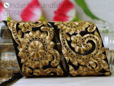 9 Yard Embroidered 75mm Embellishment Border lehenga Trim Sari Saree Ribbon Cushions bags decoration Sewing Clothing Costumes Trimmings