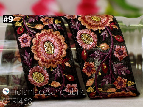 9 Yard Indian 5cm Sari Embellishments Embroidery Trim Saree Ribbon Embroidered Home Décor Tape Sewing Crafting Trimmings Purse Border
