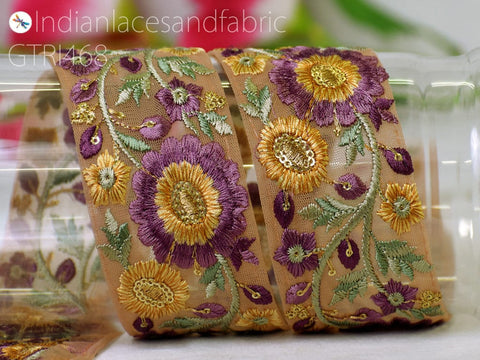 9 Yard Indian 5cm Sari Embellishments Embroidery Trim Saree Ribbon Embroidered Home Décor Tape Sewing Crafting Trimmings Purse Border