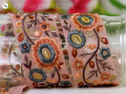 9 Yard Indian 5cm Sari Embellishments Embroidery Trim Saree Ribbon Embroidered Home Décor Tape Sewing Crafting Trimmings Purse Border
