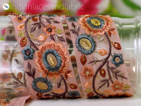 9 Yard Indian 5cm Sari Embellishments Embroidery Trim Saree Ribbon Embroidered Home Décor Tape Sewing Crafting Trimmings Purse Border