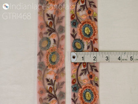9 Yard Indian 5cm Sari Embellishments Embroidery Trim Saree Ribbon Embroidered Home Décor Tape Sewing Crafting Trimmings Purse Border