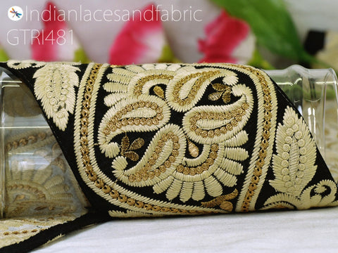 9 Yard Indian Decorative 15cm Dresses Laces Embroidery Gown Border Fabric Trim DIY Crafting Saree Ribbon Sewing Dress Purse Home Décor Tape