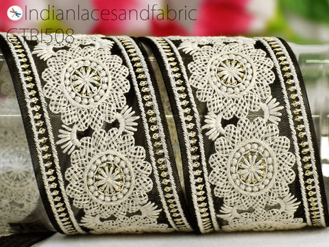 9 Yard Indian 6 CM Sari Border Embroidered Gown Trim Cushions DIY Crafting Wedding Saree Sewing Embroidery Dress Ribbon Dress Trimming