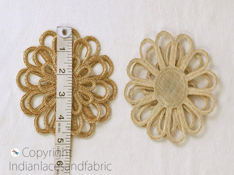 Sew on Denim Jackets, Appliques Zardozi Patch Wedding Dress Applique, Decorative Appliques, 5 Inch  Applique