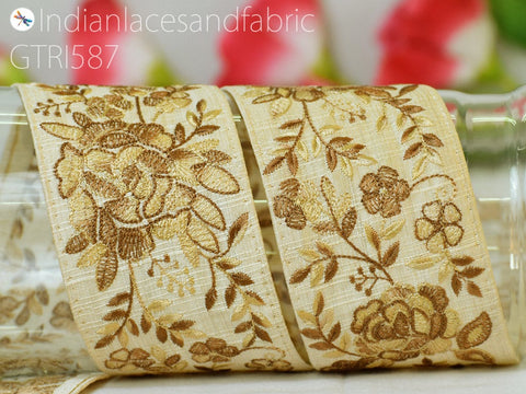 9 Yard Indian 65mm Embroidered Trim Decor Bag Decorative Embroidery Embellishments Denim Jacket DIY Crafting Sewing Saree Ribbon Sari Border