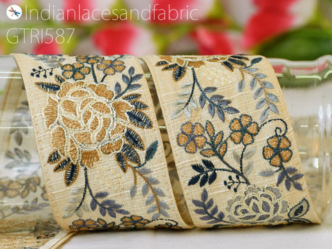 9 Yard Indian 65mm Embroidered Trim Decor Bag Decorative Embroidery Embellishments Denim Jacket DIY Crafting Sewing Saree Ribbon Sari Border