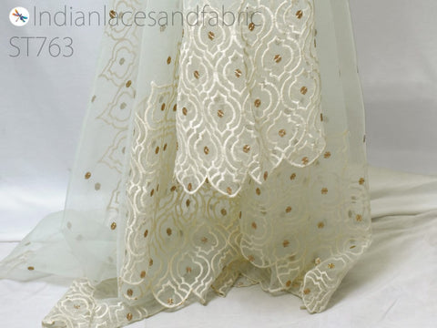 Indian Wedding Dupatta Embroidered Net Long Dupatta Chuni Bridal Veil Sequins Lehenga Embroidery Stoles