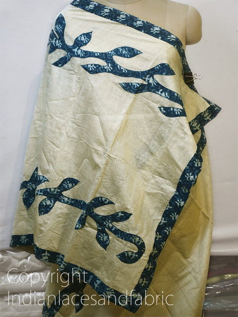 Traditional Blue Brocade Dupatta, Bohemian Long Silk scarf, Christmas Gift for Women, Evening Dress Stole, Bridesmaid Stole Matching Lehenga