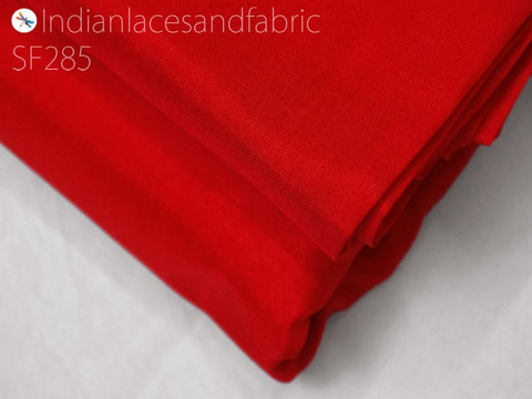 Silk Fabric by the yard Indian Red Soft Pure Plain Silk, Wedding Dress Fabric, Women Dress Fabric, Sewing Crafting