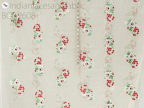 Indian Dress Fabric, Embroidered Yardage Fabric, Costume Dress Fabric, Wedding Dress Fabric, Top Making Fabric, Floral Frock Embroidery Fabric