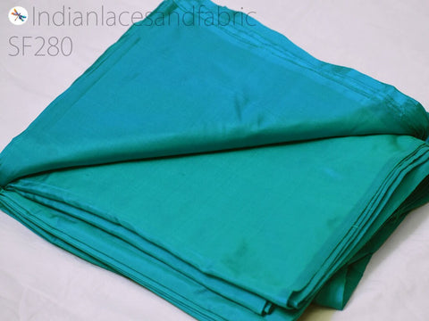 Iridescent Peacock Blue Indian Pure Silk Fabric by the yard, Party Wear Silk, Costumes Making Silk Fabric