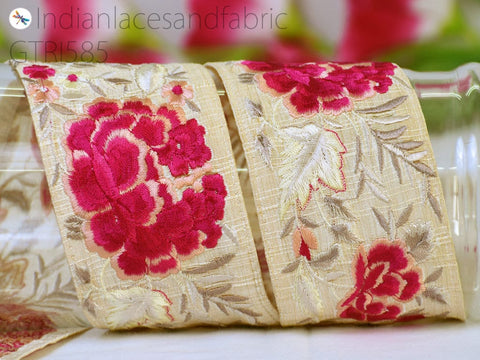 9 Yard Embroidered 7CM Trim Indian Bridal Belt lace Crafting Fabric Saree Sewing Decorative Beach Bag Sewing Craft Ribbons Home Decor Border