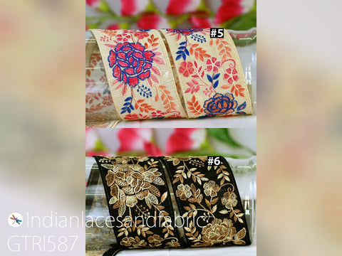 9 Yard Indian 65mm Embroidered Trim Decor Bag Decorative Embroidery Embellishments Denim Jacket DIY Crafting Sewing Saree Ribbon Sari Border