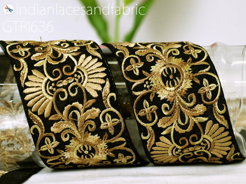 9 Yard Decorative 75mm Beach Bag Cushions Trimmings Ribbons Home Decor Indian Embroidered Trim Sari Border DIY Crafting Fabric Saree Sewing