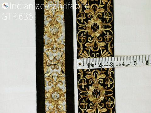 9 Yard Decorative 75mm Beach Bag Cushions Trimmings Ribbons Home Decor Indian Embroidered Trim Sari Border DIY Crafting Fabric Saree Sewing