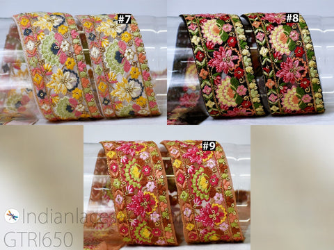 9 Yard Indian 5cm Sari Embellishments Curtains Headbands Border Embroidery Trim Embroidered Saree Ribbon Cushions Sewing Crafting Trimmings