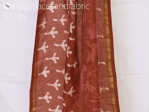 Hand painted Managalgiri Cotton Pen Kalamkari Dupatta, Embroidered Chanderi Dupatta