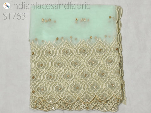 Net Dupatta with sequins border, unique vintage dupatta, Casual Wear Stole For Women