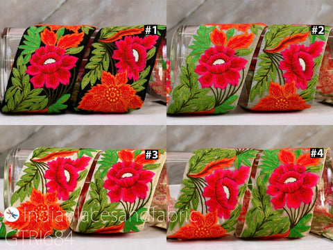 9 Yard Embroidered Fabric 8cm Trim Indian Laces Curtains Home Sari Border Saree Ribbon DIY Crafting Sewing Decor Accessories Embellishments