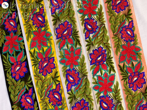 9 Yard Embroidered Fabric 8cm Trim Indian Laces Curtains Home Sari Border Saree Ribbon DIY Crafting Sewing Decor Accessories Embellishments