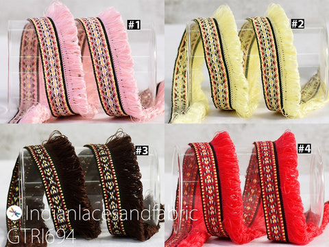 9 Yard 1.2" Indian Fringe Trim Brush Eyelash Woven Fringed Laces Decorative Drapery Upholstery Cushion Tape Home Decor Sewing Craft Ribbon
