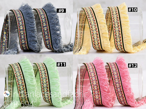 9 Yard 1.2" Indian Fringe Trim Brush Eyelash Woven Fringed Laces Decorative Drapery Upholstery Cushion Tape Home Decor Sewing Craft Ribbon