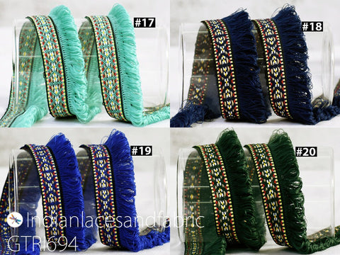 9 Yard 1.2" Indian Fringe Trim Brush Eyelash Woven Fringed Laces Decorative Drapery Upholstery Cushion Tape Home Decor Sewing Craft Ribbon