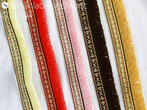 9 Yard 1.2" Indian Fringe Trim Brush Eyelash Woven Fringed Laces Decorative Drapery Upholstery Cushion Tape Home Decor Sewing Craft Ribbon