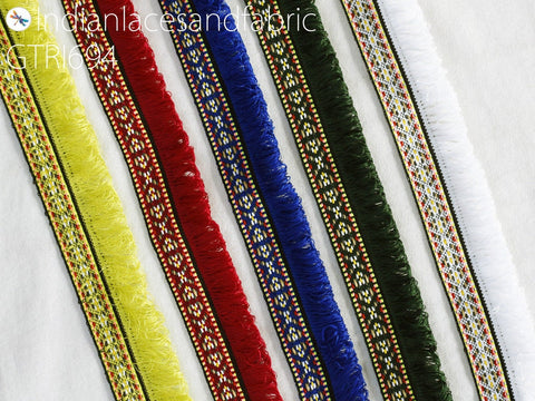 9 Yard 1.2" Indian Fringe Trim Brush Eyelash Woven Fringed Laces Decorative Drapery Upholstery Cushion Tape Home Decor Sewing Craft Ribbon