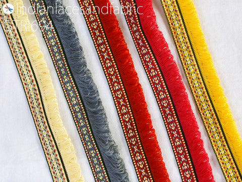 9 Yard 1.2" Indian Fringe Trim Brush Eyelash Woven Fringed Laces Decorative Drapery Upholstery Cushion Tape Home Decor Sewing Craft Ribbon