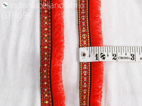 9 Yard 1.2" Indian Fringe Trim Brush Eyelash Woven Fringed Laces Decorative Drapery Upholstery Cushion Tape Home Decor Sewing Craft Ribbon